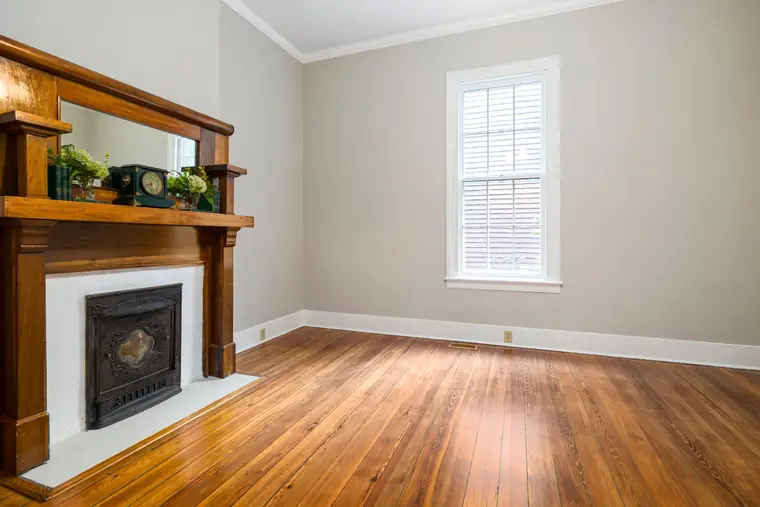 Spacious hardwood flooring in a living room